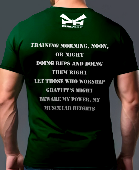 Green Kettlebell on Green T-shirt for Men