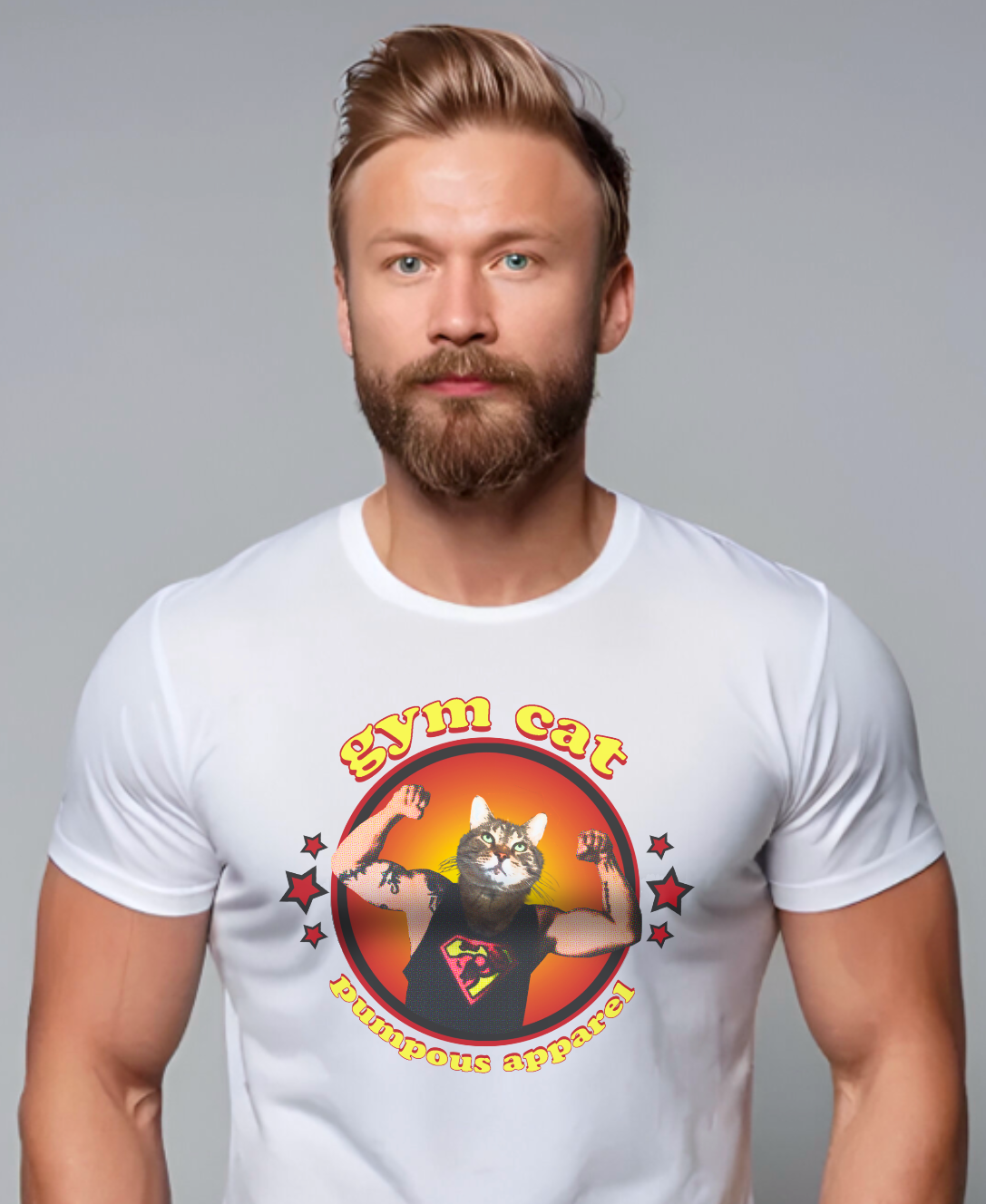 Gym Cat Short-Sleeve T-Shirt for Men