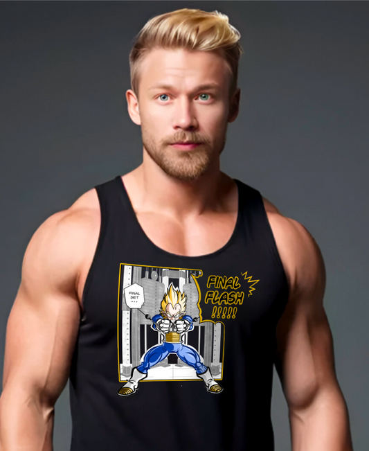 Final Set... Final Flash - Anime Fitness Motivational Tank Top for Men