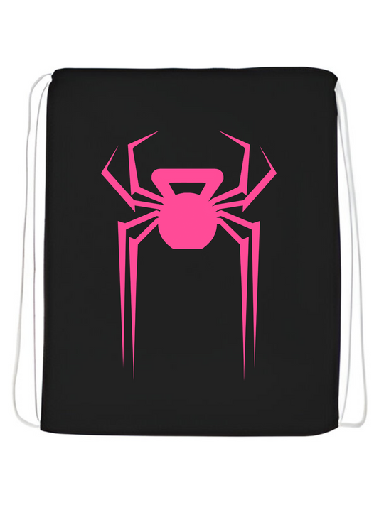 Sac à cordon « Spider-Pump Rose et blanc » sur noir