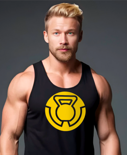 Yellow Kettlebell Tank Top for Men