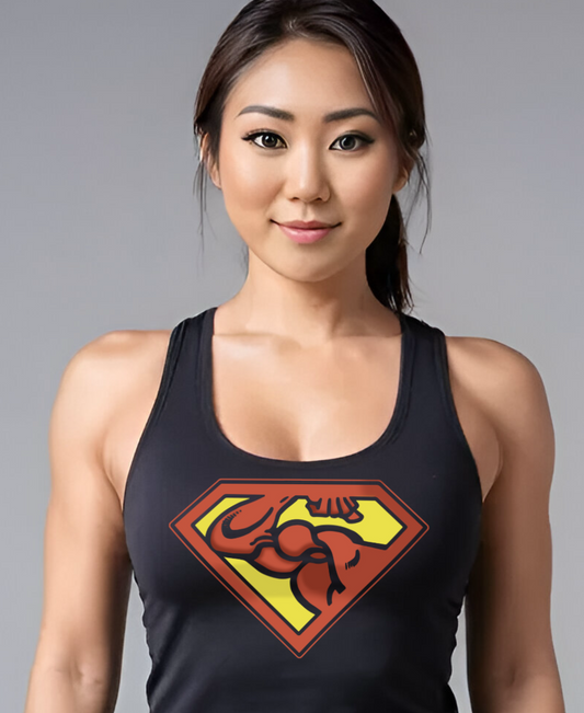 Tank top racerback "Guns of Steel: The Pump of Tomorrow" pour dames