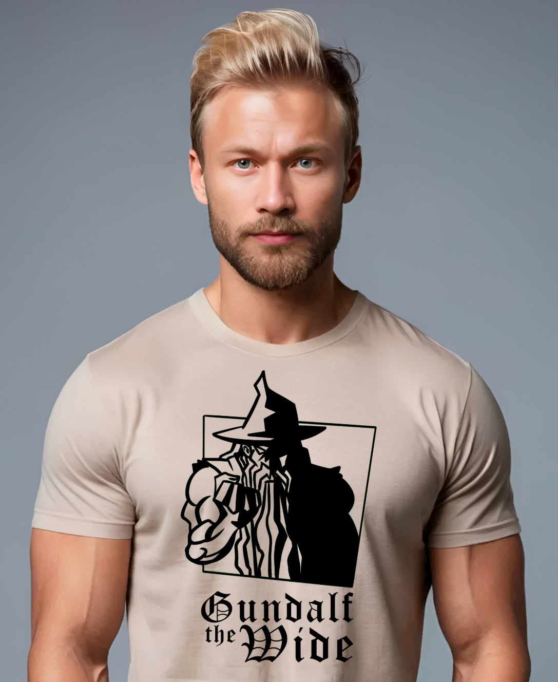 Gundalf on Tan T-shirt for Men