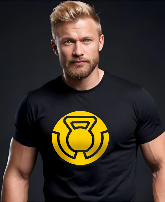 Yellow Kettlebell T-Shirt for Men