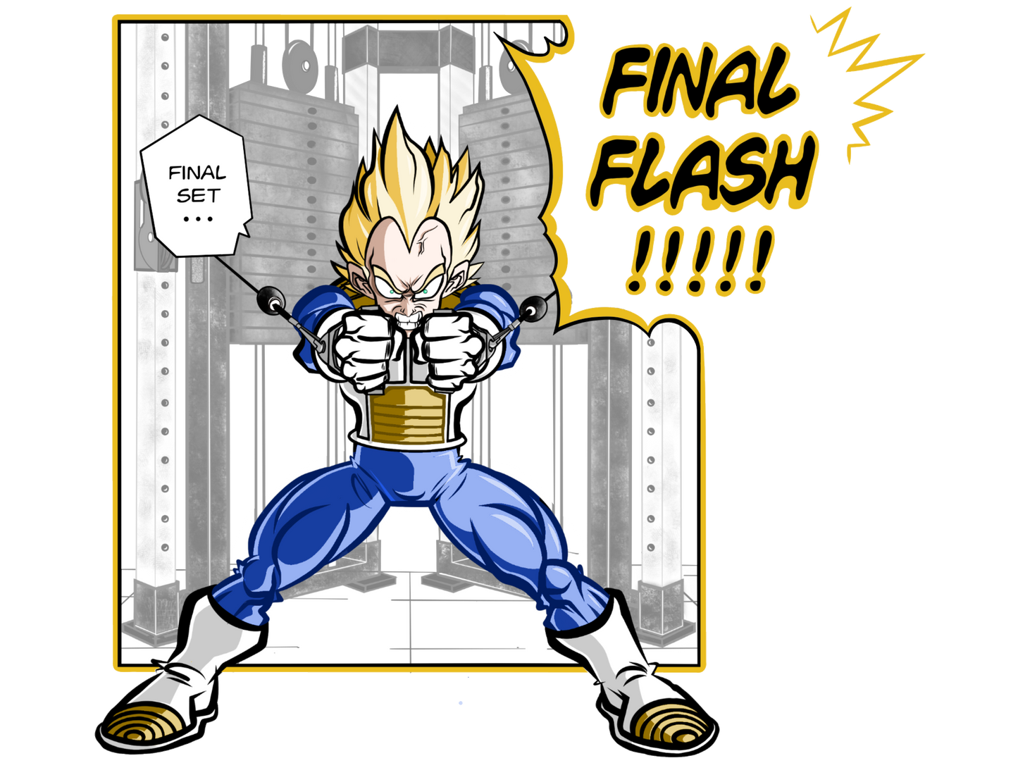 Final Set... Final Flash - Anime Fitness Motivational T-shirt for Men